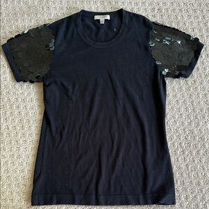 Burberry Black Sequin Sleeve Women's Top